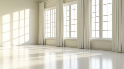 Bright and Airy Empty Room with Large Windows