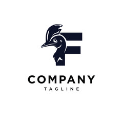 Letter F Cassowary Bird logo icon vector