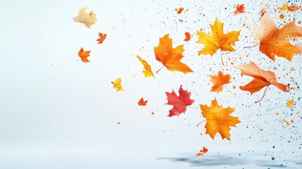 Fototapeta premium Artistic shadows of leaves falling softly on a bright white background, creating an ethereal and serene atmosphere.