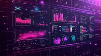 Fototapeta premium Sleek Digital Marketing Dashboard With Real-Time Analytics