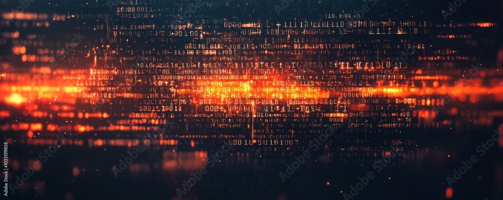 Poster abstract digital visualization of data patterns