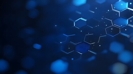 Obraz premium Abstract Blue Hexagonal Pattern with Glowing Lights