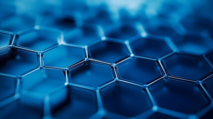 Obraz premium Abstract Blue Hexagonal Pattern Background