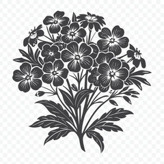 Floral Bunch with Nemesia Silhouette Vector Art for Beautiful Designs and Creative Projects