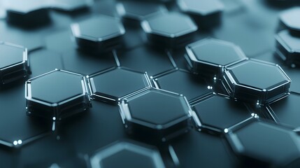 Obraz premium Abstract Blue and Black Hexagon Pattern