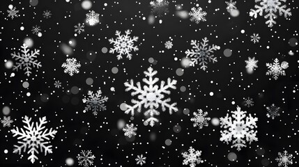 Snow. Realistic snow overlay background. Snowfall, snowflakes in different shapes and forms