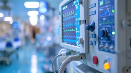 Fototapeta premium Innovative Telehealth Device Enhancing Connectivity and Patient Monitoring in Medical Environments