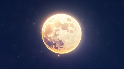 Fototapeta premium Full Moon in the Night Sky.