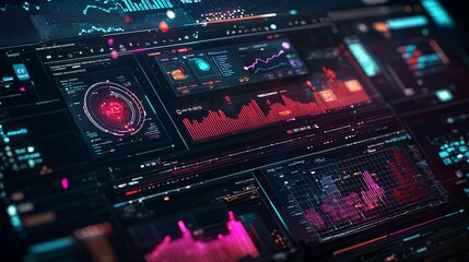 Obraz premium Digital Marketing Dashboard Showing Real-Time Social Media Trends