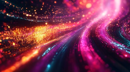 Fototapeta premium Abstract Swirling Lights in Pink, Orange, and Blue