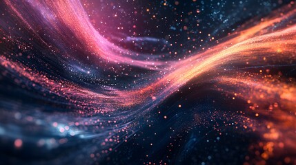 Abstract Swirling Light and Glittering Particles