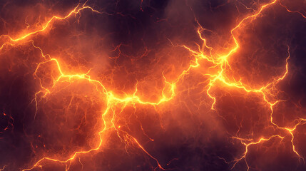 abstract background with space for text.  lightning orange glows in the background. ai generative 