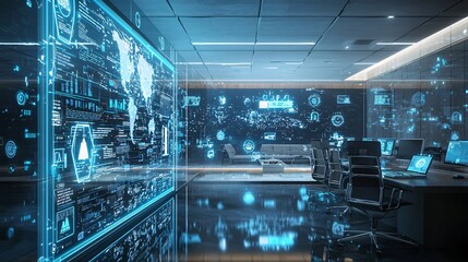 Fototapeta premium Workspace With Real-Time Social Media Metrics Displayed