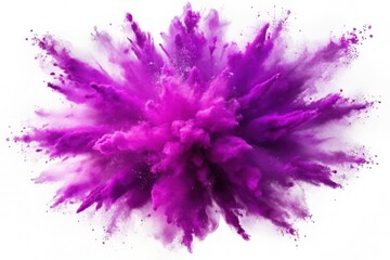 Fototapeta premium bright purple paint color powder festival explosion burst isolated white background