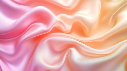 Fototapeta premium Soft pastel silk fabric with smooth folds, abstract design. Elegance and luxury concept