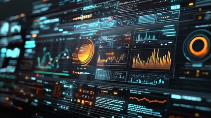 Fototapeta premium Real-Time Digital Marketing Dashboard With Audience Metrics