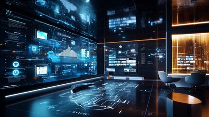 Obraz premium Workspace With Real-Time Social Media Engagement Data