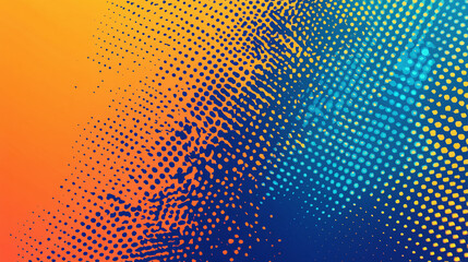 A dynamic halftone gradient transitioning from blue to orange, suitable for creative projects
