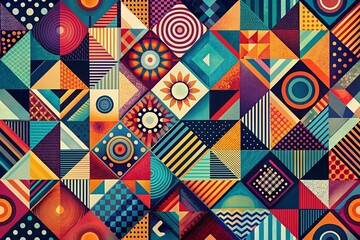 Obraz premium Stunning Graphic Wallpaper for Screen Decoration - Abstract Patterns and Vibrant Colors