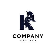 Fototapeta premium Letter K Cassowary Bird logo icon vector