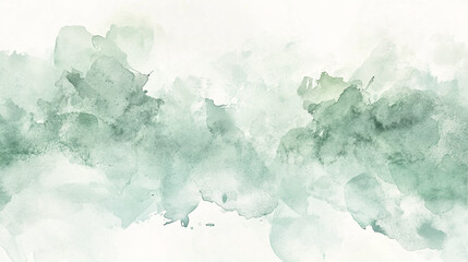 Fototapeta premium A soft and soothing watercolor border in shades of mint and cream