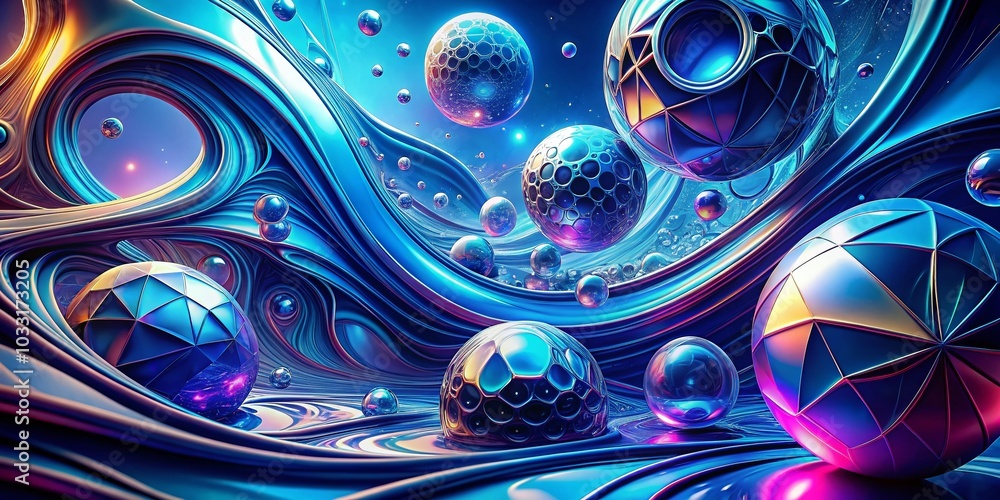 Aufkleber surreal blue abstract liquid gradient background for technology and communication concepts