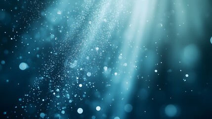 Fototapeta premium Abstract Blue Background with Glimmering Lights and Bokeh