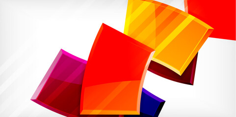 Round 3d shapes, plates background. Creative composition design template