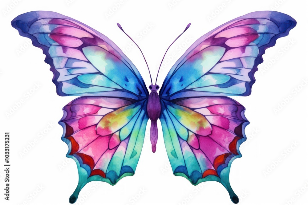 Poster Butterfly animal insect white background.