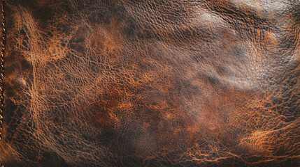 An aged leather surface with wear marks and dirt, perfect for luxury branding