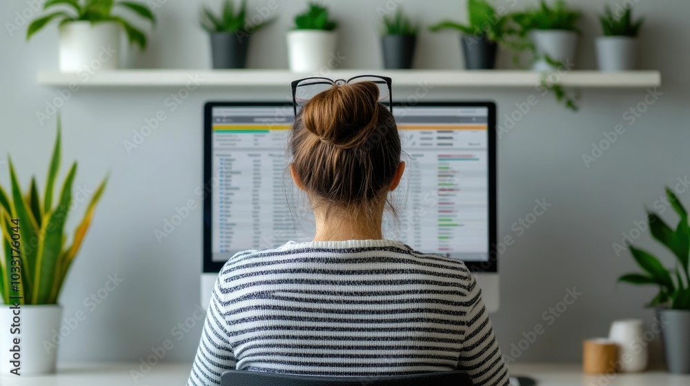 Poster a virtual assistant diligently managing schedules emails and various tasks from a modern minimalist 
