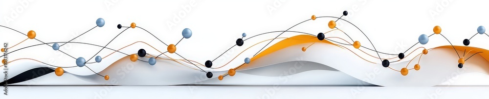Aufkleber upward flowing graph lines connecting as a network symbolizing systematic growth