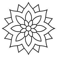 black and white flower mandala