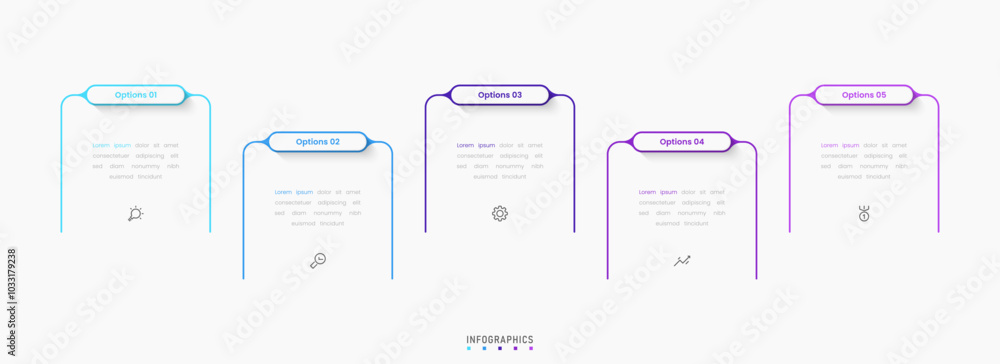 Wall mural vector infographic label design template with icons and 5 options or steps. can be used for process 