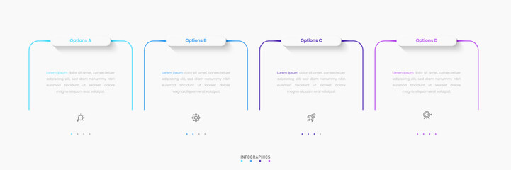 Vector Infographic label design template with icons and 4 options or steps. Can be used for process diagram, presentations, workflow layout, banner, flow chart, info graph.