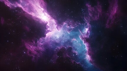 Obraz premium Cosmic Nebula with Swirling Purple and Blue Hues