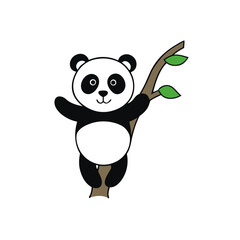 panda with a branch