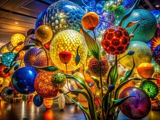 Obraz premium Vibrant BioDesign Glass Sculpture - Abstract Art Display for Luxury Decor and Gallery Exhibition
