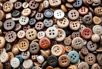 Obraz premium _. Button Collection Gathering vintage buttons to display in an