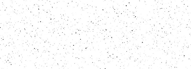 Black seamless speckle texture. Distress grunge grain dot background. Gritty dirt splash repeated pattern. Splattered grit overlay with drops, specks, flecks. Vector weathered noise for banner, poster