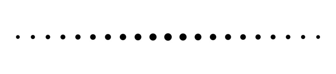 Fototapeta premium dotted divider line pattern with black dots vector illustration