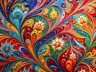Vibrant Traditional Turkish Ebru Art Abstract Background for Unique Design Projects