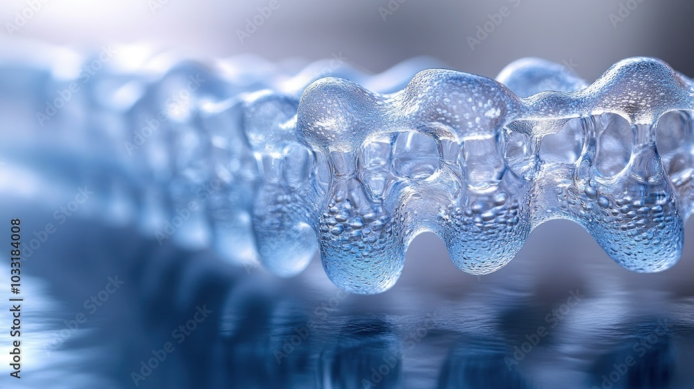 Poster a close-up view of a translucent, bubble-like structure resembling a scientific model.