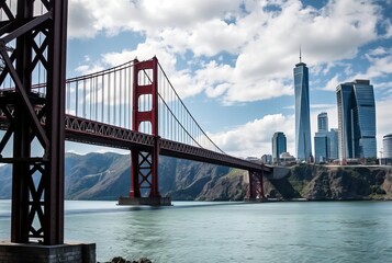 Obraz premium Modern Engineering Projects e g bridges like the Golden Gate dam