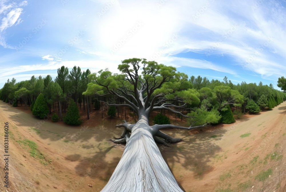 Wall mural panoramic tree photographya panoramic photograph captures a wide