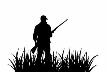 Duck Hunting silhouette vector illustration