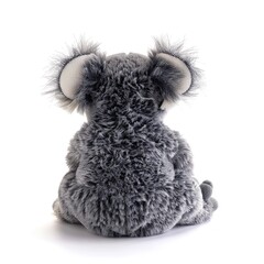 A single cute koala toy, soft toy back view isolated on white background