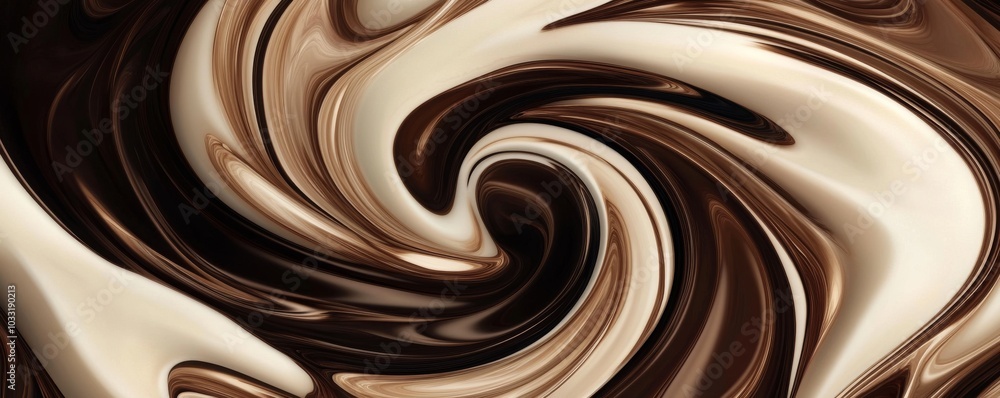 Aufkleber abstract swirl pattern with brown and beige tones