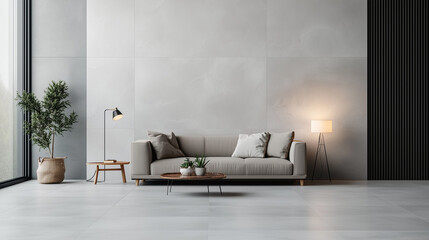 modern living room with sofa, minimalism design style  