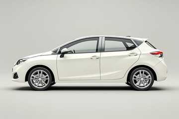 Fototapeta premium A close up of a white car on a gray background